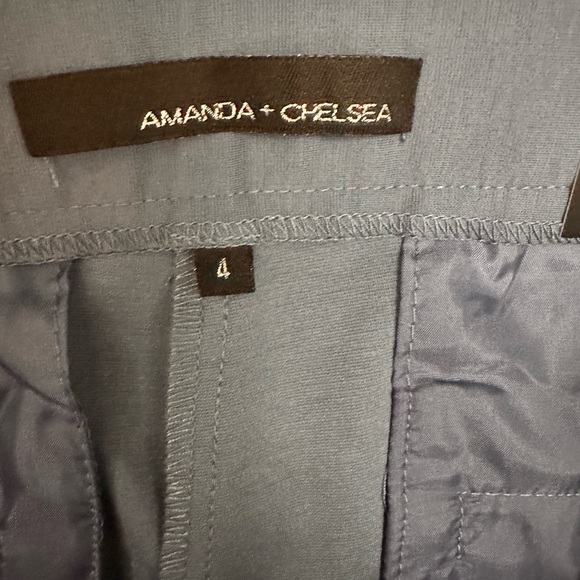 Amanda & Chelsea Women's Modern Fit Slate Blue Straight Leg Ankle Pants - Picture 5 of 8